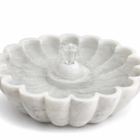 Handcrafted White Marble Indoor Water Fountain 15 Inch Tabletop Luxury Fountain